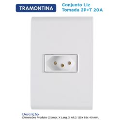MODULO TOMADA 2P+T 20A - LINHA LIZ - 08884 - Comercial Leal