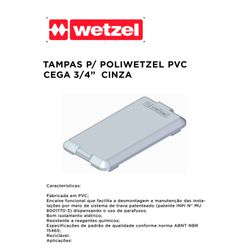 TAMPA DE PVC CINZA 3/4