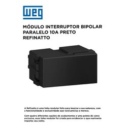 INTERRUPTOR BIPOLAR PARALELO 10A PRETO REFINATTO ... - Comercial Leal