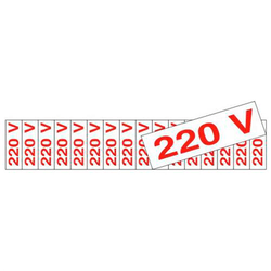 PLACA EM POLIESTILENO 5X25 ETIQUETA VOLTAGEM 220 V... - Comercial Leal