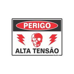 PLACA EM POLIESTIRENL 15X20 PERIGO ALTA TENSÃO - ... - Comercial Leal