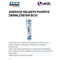 ADESIVO PU FIX - 280ML / 387GR BRANCO TEK BOND - ... - Comercial Leal
