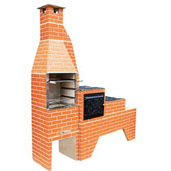 CHURRASQUEIRA PRÉ-MOLDADA TIJOLINHO + FORNO + FOGA... - Comercial Prado