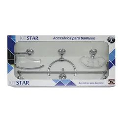 KIT ACESSORIOS STAR 5 PCS CROM/CRISTAL - Comercial Prado