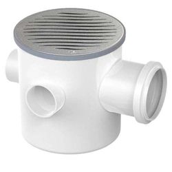CAIXA SIFONADA REDONDA TIGRE 100X100X50MM INOX - Comercial Prado
