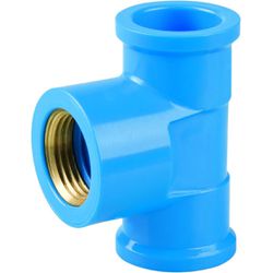TÊ SOLDÁVEL PLASTUBOS LR AZUL 25MM - Comercial Prado