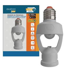 SENSOR DE PRESENÇA COM SOQUETE E27 EXATRON - Comercial Prado