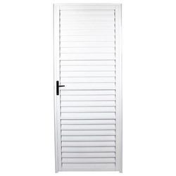 PORTA DE ALUMÍNIO BRANCA PALHETA 2,10X0,70 - Comercial Prado