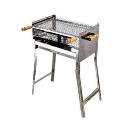 CHURRASQUEIRA INOX COM PÉ DOBRÁVEL - Comercial Prado