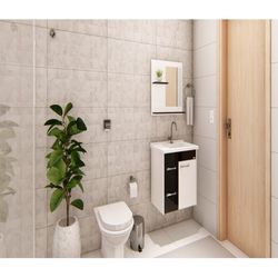 TOUCADOR SUSPENSO GENOVA 2 GAVETAS + ESPELHO - Comercial Prado