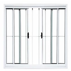VITRÔ DE ALUMÍNIO BRANCO 4 FOLHAS COM GRADE 1,00X1... - Comercial Prado