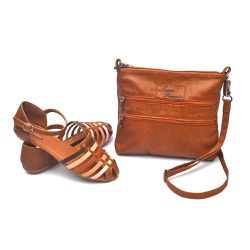 KIT Bolsa Feminina Caramelo + Sandália Feminina Lana Pimenta