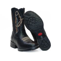 Bota Texana Infantil Cano Alto Country Confortável... - COMPRESHOES
