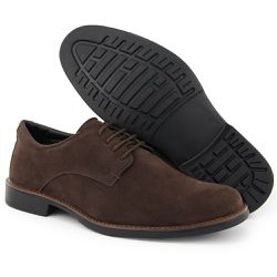Sapato Casual Social Masculino Oxford Camurça Cafe... - COMPRESHOES