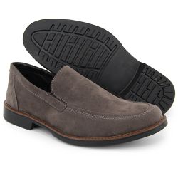 Sapato Casual Social Masculino Oxford Camurça Cinz... - COMPRESHOES