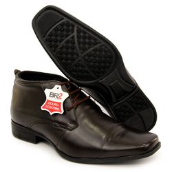 Sapato Bota Social Masculina Couro Café Confort BR... - COMPRESHOES