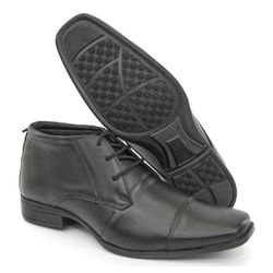 Sapato Bota Social Masculina Couro Preta Confort B... - COMPRESHOES