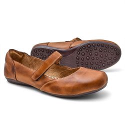 Sapatilha Feminina Couro Whisky modelo Boneca 3019... - COMPRESHOES