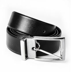 Cinto Dupla Face Masculino 3 cm em Couro Preto e Cafe Wallidel