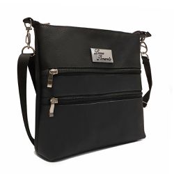 Bolsa Feminina Preta Com Divisões Lana Pimenta - COMPRESHOES