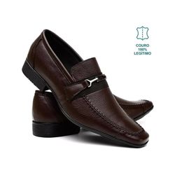 Sapato Social Bico Alongado Preto Solado de Borrac... - COMPRESHOES