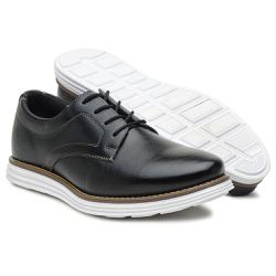 Sapato Oxford Masculino Preto Confort Com Cadarço ... - COMPRESHOES