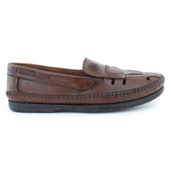 Mocassim Masculino Couro Marrom Claro Casual Confo... - COMPRESHOES