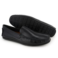 Mocassim Masculino Confoto Couro Preto Anatomico Granado