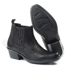 Bota Botina Masculina Country Cano Curto Preto Kap... - COMPRESHOES