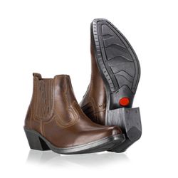 Bota Botina Masculina Country Cano Curto Cafe Kape... - COMPRESHOES