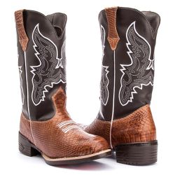 Bota Texana Adulto Anaconda Café Kapell