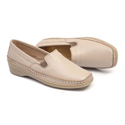Sapato Sapatilha Mocassim Feminino Couro Off White... - COMPRESHOES