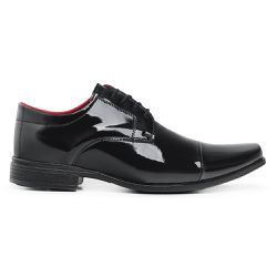 Sapato Masculino Leve de Qualidade Verniz Preto Co... - COMPRESHOES