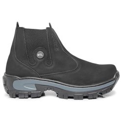 Bota Botina de Couro Preto Fazendeiro Rotoli - COMPRESHOES
