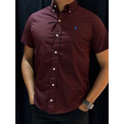 Camisa Social Micro Ralph - Vinho - 03008 - Conceito 62