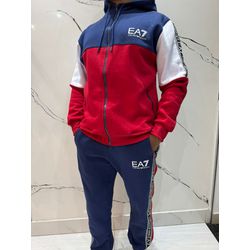 Conjunto Moletom EA7 - Azul/Vermelho - 02633 - Conceito 62