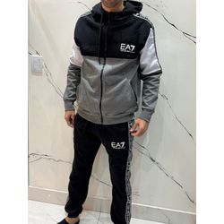 Conjunto Moletom EA7 - Cinza/Preto - 02634 - Conceito 62