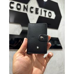 Porta Cartão Mont Blanc Preto Trava - 00433 - Conceito 62