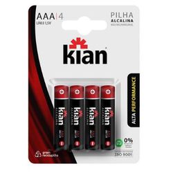 Pilha Alcalina Palito AAA LR03 1,5V (Blister Com 4... - Sertãozinho Construlider