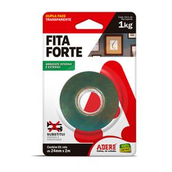 Fita Dupla Face 24mm X 02 Metros Forte Transparente - ADERE - CONSTRUTINTAS