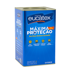Tinta Acrílica Fosco Branco Emborrachada Eucatex Máxima Proteção 18L - CONSTRUTINTAS