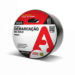 Fita para Demarcaçao Preta 50mmx15m Adesiva - Adere - CONSTRUTINTAS