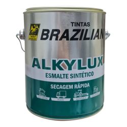 Esmalte Sintético Brilhante Industrial 3,6 Litros - BRAZILIAN - ALKYLUX - CONSTRUTINTAS