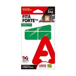 Fita Dupla Face 40X25mm FITA FORTE Transparente com 20 tabs - ADERE - CONSTRUTINTAS
