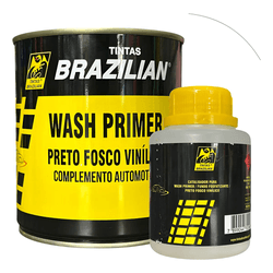 KIT Wash Primer Preto Fosco Vinílico 600ml + Endurecedor 300ml - BRAZILIAN - CONSTRUTINTAS