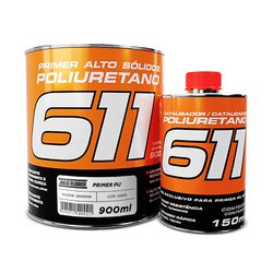 Kit Primer PU Branco 611 HS 750ml + Endurecedor 150ml - MAXI RUBBER - CONSTRUTINTAS