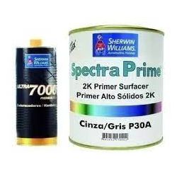 Kit Fundo Primer PU Cinza P30 3,6 Litros + Endurecedor H38 900ml Spectraprime Sherwin Williams Lazzuril - CONSTRUTINTAS