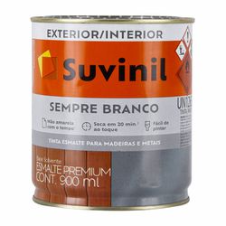 ESMALTE ACETINADO BRANCO 0,9 LITROS SUVINIL SEMPRE BRANCO - CONSTRUTINTAS