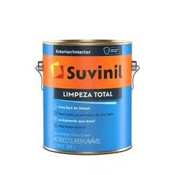 Tinta Acrílica Branco Fosco 3,6 Litros - LIMPEZA TOTAL - SUVINIL - CONSTRUTINTAS