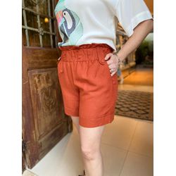Short Linho Clochard Passante Cerâmica - CONSULADO DA MODA